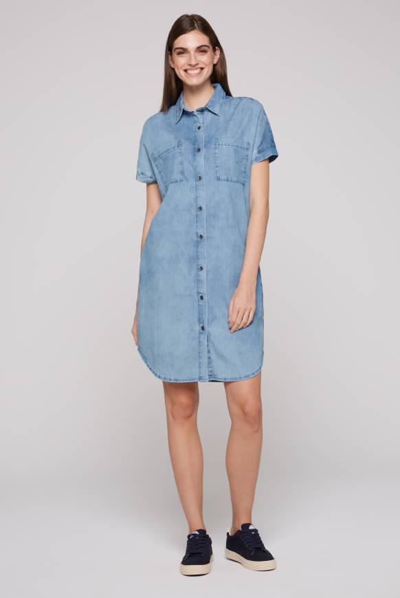 Soccx Kurzes Jeansblusenkleid mid blue wash XS 50% Rabatt für begrenzte Zeit
