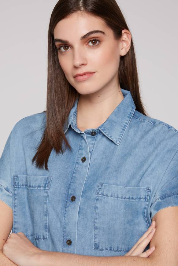 Soccx Kurzes Jeansblusenkleid mid blue wash XS 50% Rabatt für begrenzte Zeit
