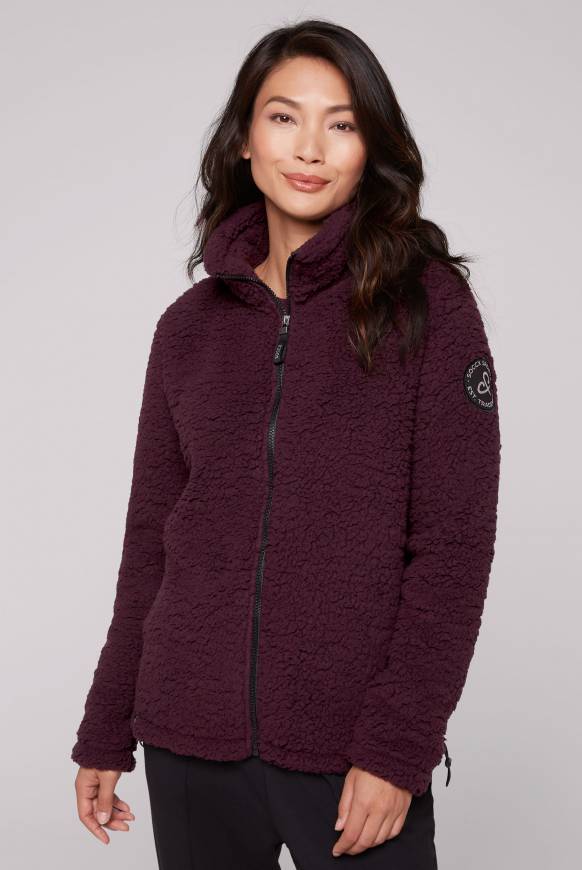 Soccx Sport-Jacke im Sherpa-Look deep plum Rabatte dieses Monats
