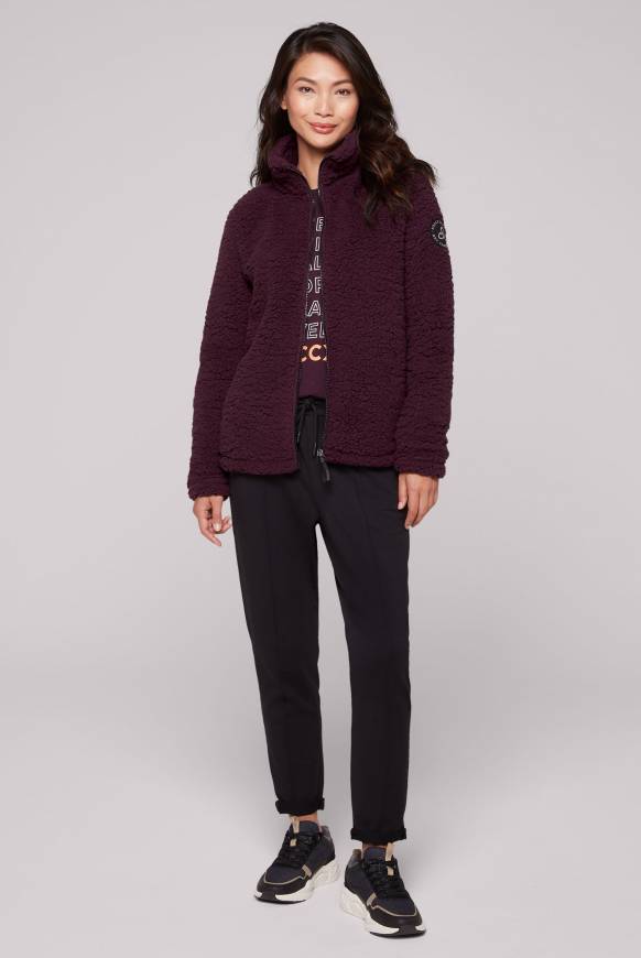 Soccx Sport-Jacke im Sherpa-Look deep plum Rabatte dieses Monats