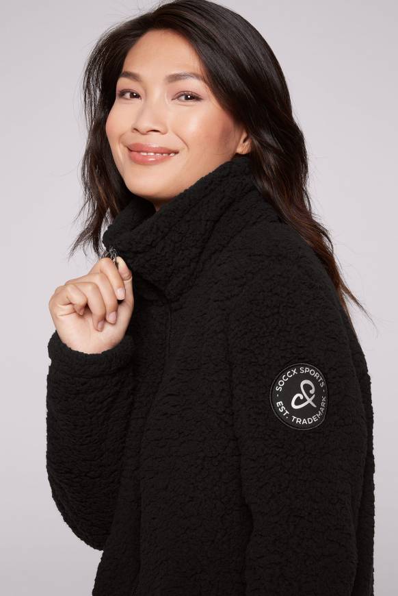 Soccx Sport-Jacke im Sherpa-Look black 2025