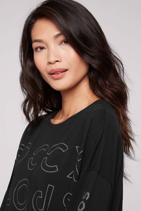 Soccx Longsleeve mit Logo Prints und verstellbaren Elastiksaum black im Angebot