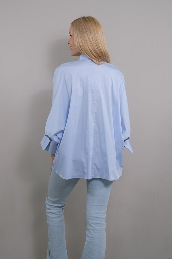 Soluzione Bluse mit 7/8 Ballonärmel Bianca Zeitbegrenzte Promotion