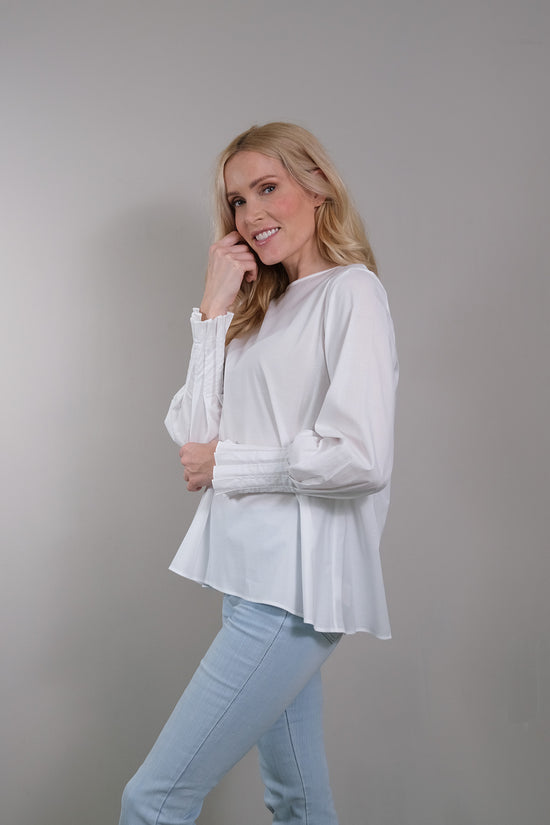 Soluzione Langarmshirt mit RN und Faltenlegung an der Manschette Bis zu 55% Rabatt