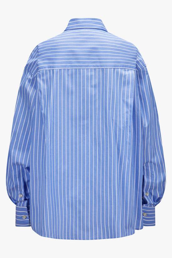 Soluzione Gestreifte Hemdbluse mit gerundetem Saum Fabrikverkauf