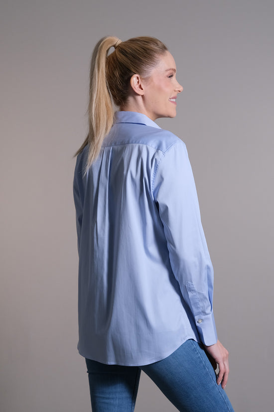 Soluzione Hemdbluse mit großem Kragen und Brusttasche Versandkostenfrei