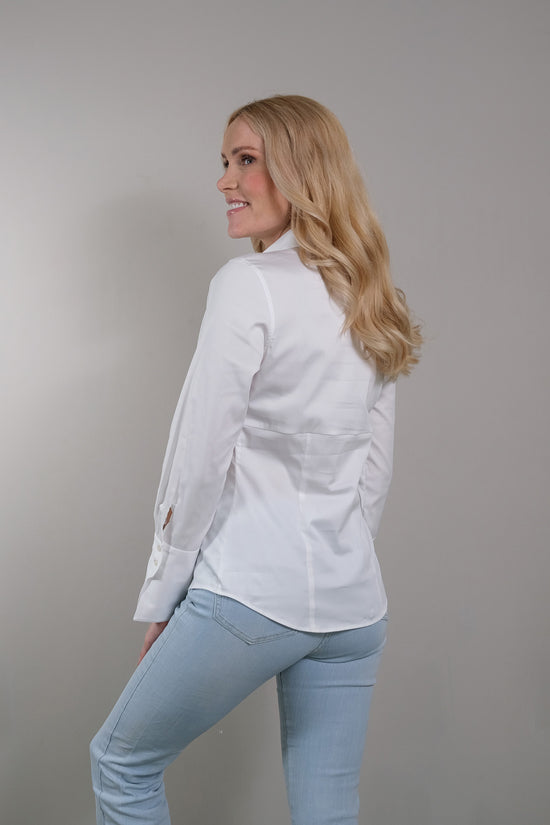 Soluzione Schmale Bluse mit großer Manschette und Korsett-Form an der Taille Flash Sale