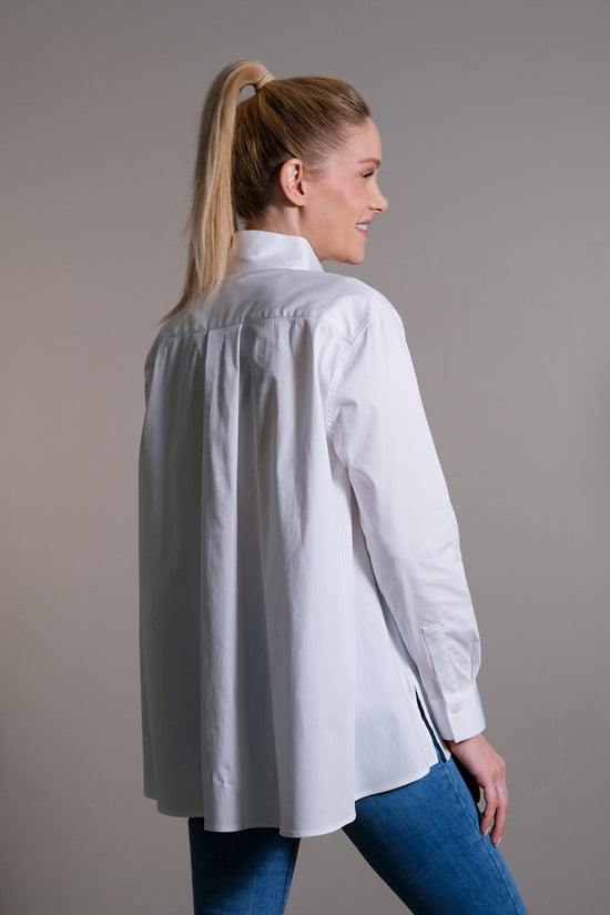 Soluzione Bluse in H-Form mit Stehkragen und Quetschfalte am Rücken Super Sparpreis