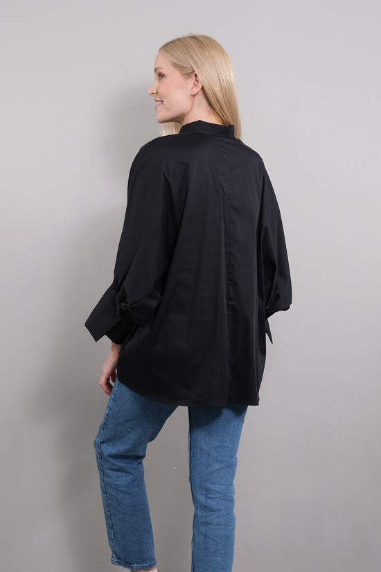 Soluzione Bluse mit 7/8 Ballonärmel Bianca Wochenangebot