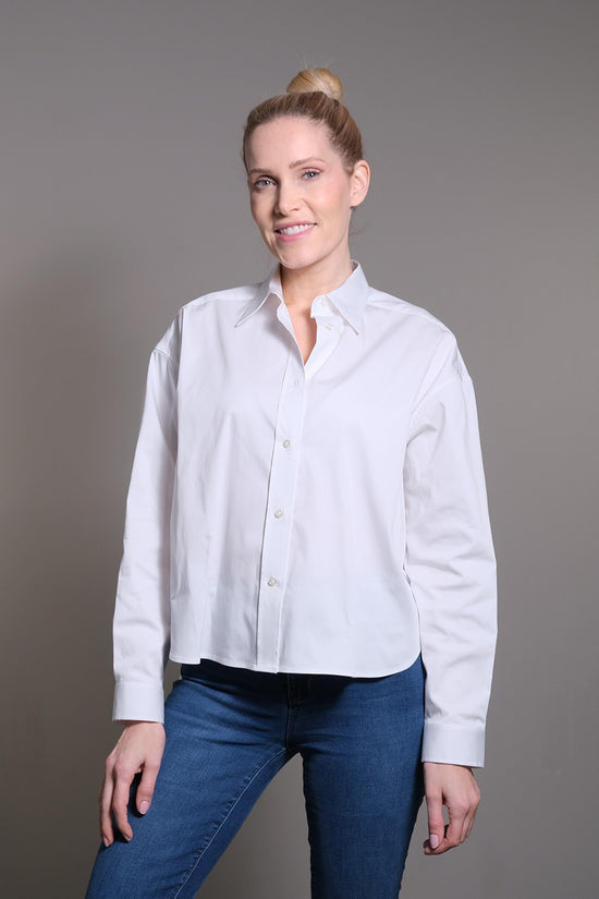 Soluzione Verkürzte Hemdbluse mit VKL und Rückenfalte Letzte 3 Tage