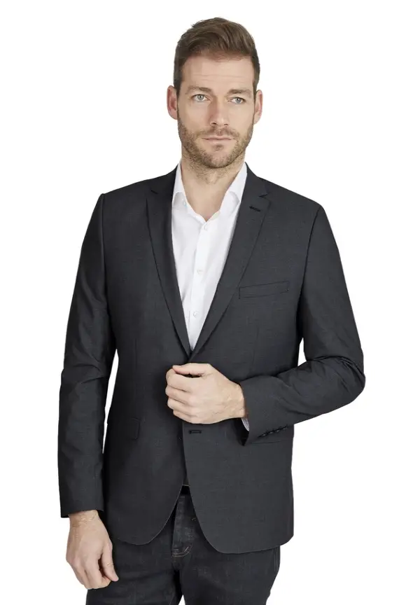 Steffen Klein Designer Business Sakko Anzug-Jackett Regular Fit in anthrazit Tiefpreis