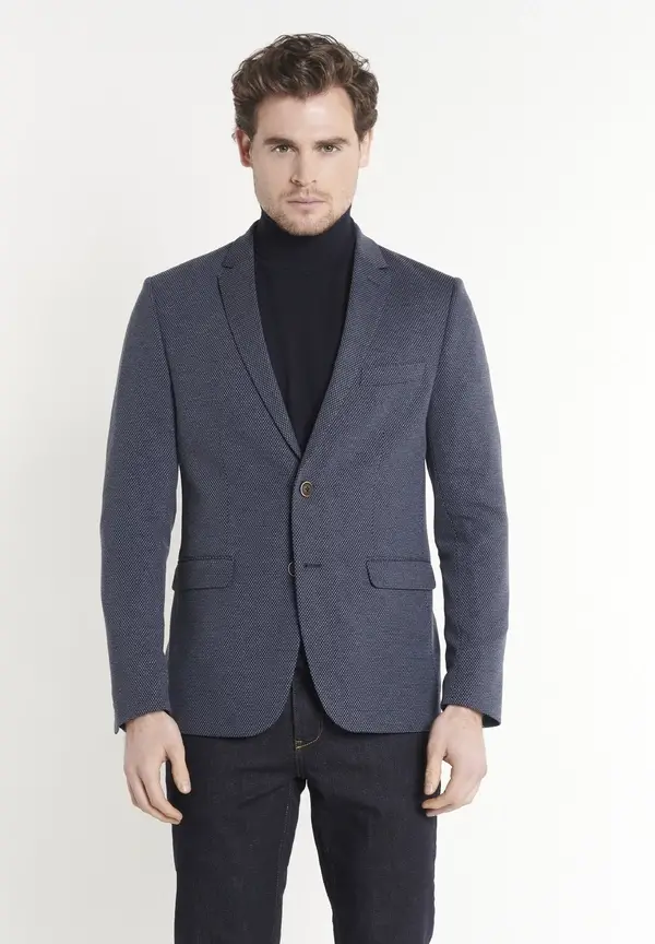 Steffen Klein Sakko 2-farbig Slim Fit in Marine Wochenangebot