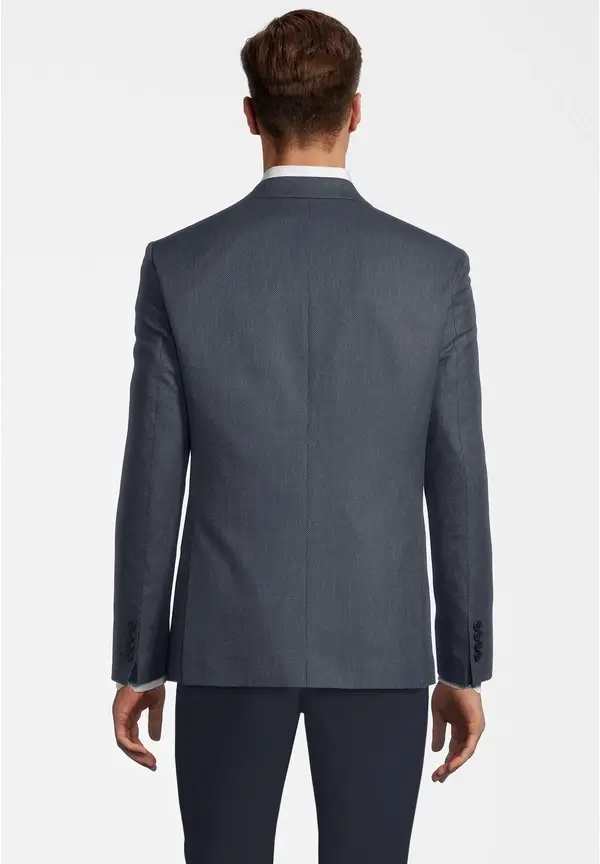 Steffen Klein Sakko Fil a Fil Slim Fit in Marine Bis zu 60% Rabatt