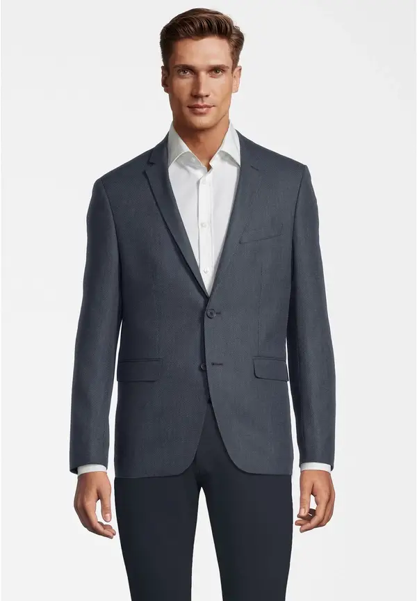 Steffen Klein Sakko Fil a Fil Slim Fit in Marine Bis zu 60% Rabatt