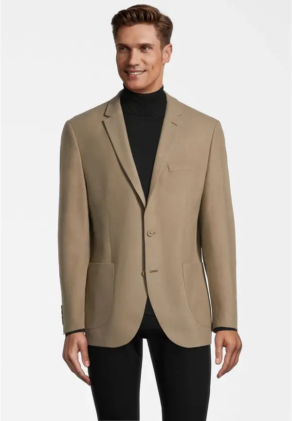 Steffen Klein Sakko aufgesetzte Taschen in beige Nur für heute