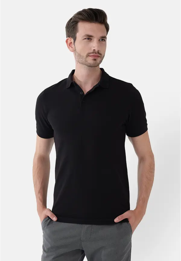 Steffen Klein Poloshirt in Schwarz Fabrikladen