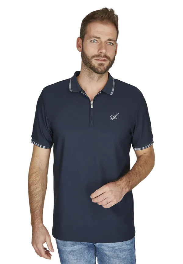 Steffen Klein Poloshirt Funktions-Shirt Zipper in Marine Speichern exportieren