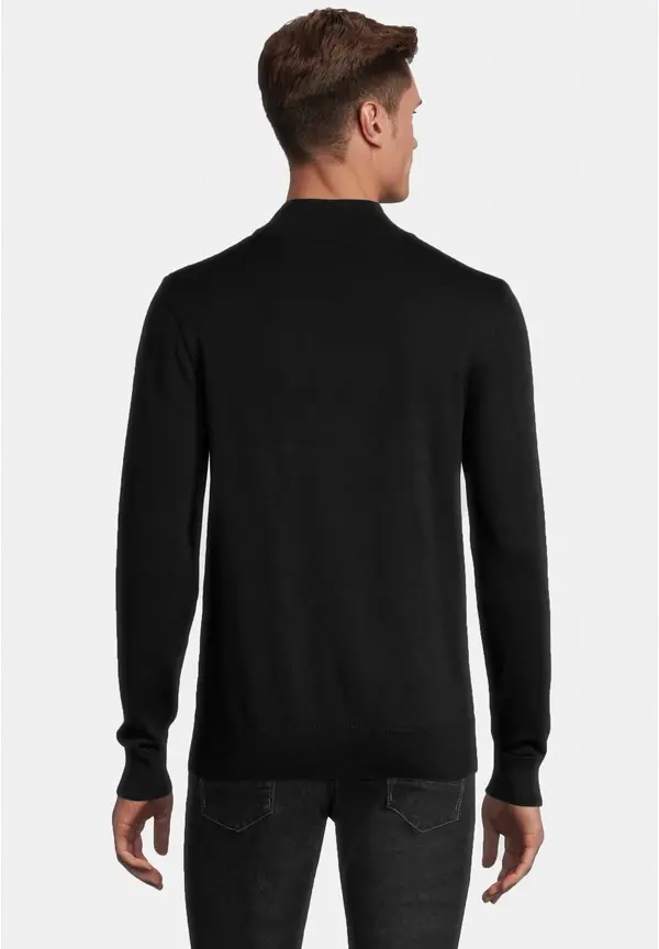 Steffen Klein Pullover Stehbund Baumwoll Mix in schwarz Im Verkauf