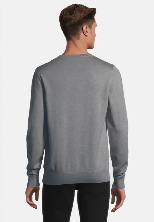 Steffen Klein Pullover Rundhals Baumwoll Mix in grau melange Rabatte dieses Monats