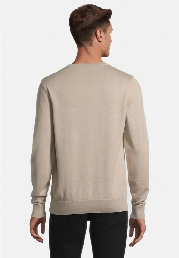 Steffen Klein Pullover Rundhals Baumwoll Mix in beige melange Online