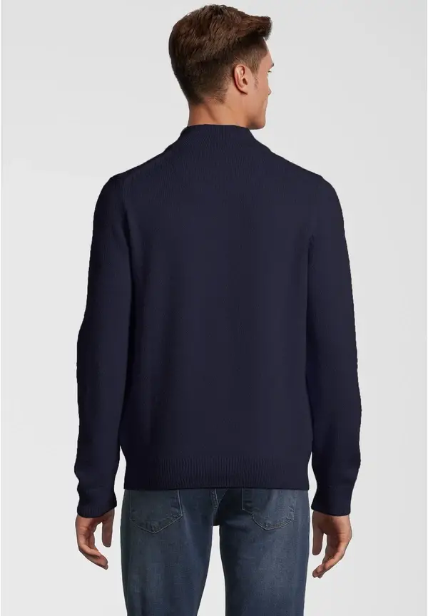 Steffen Klein Pullover Troyer Soft Touch in Marine Outlet