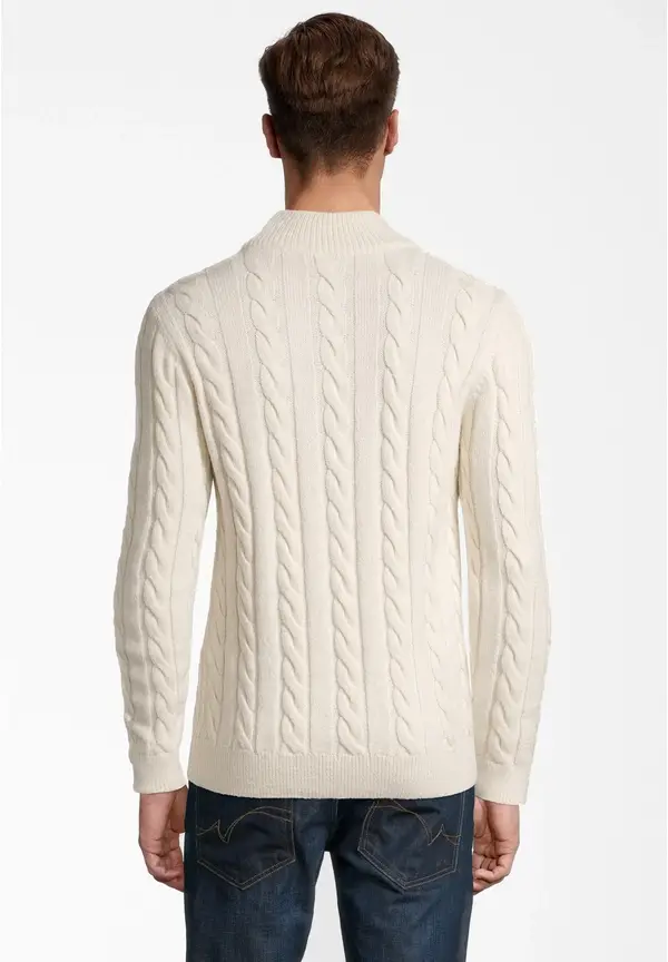 Steffen Klein Pullover Zopfmuster Soft Touch in creme Günstiger Verkauf