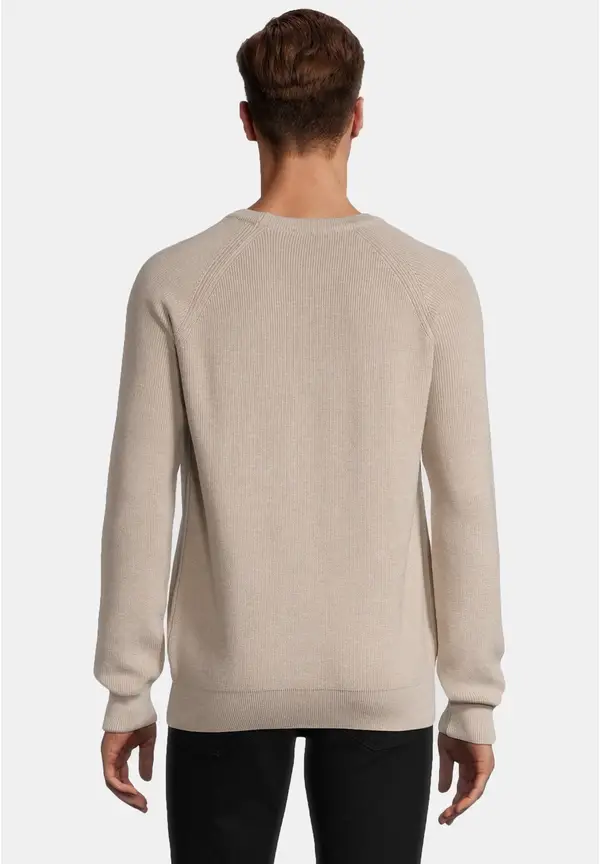 Steffen Klein Pullover Raglan Baumwoll Mix in beige melange Meist gekauft
