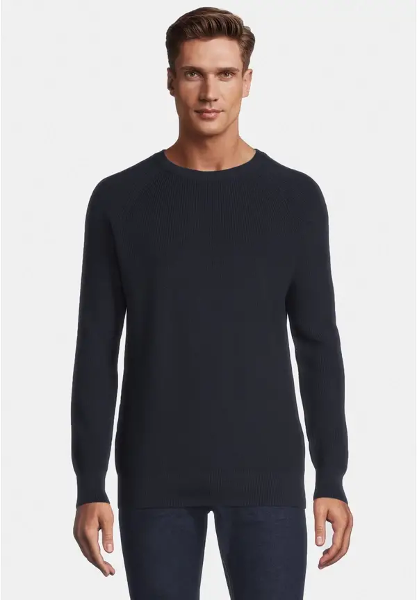 Steffen Klein Pullover Raglan Baumwoll Mix in Marine Blitzverkäufe
