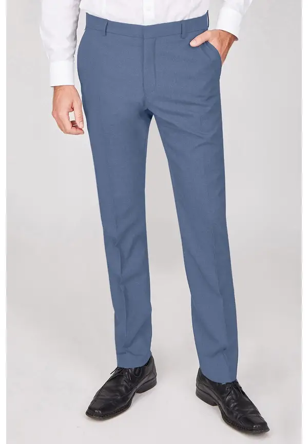 Steffen Klein Anzughose Stoffhose Slim Fit Business in Hellblau Fabrikpreis