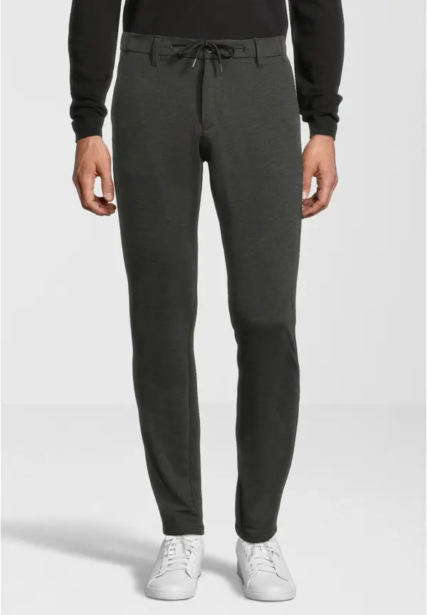 Steffen Klein Herren Hose Fil a Fil elastisch in anthrazit Cyber Monday