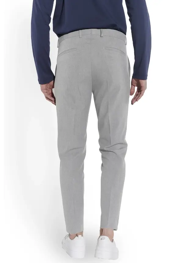 Steffen Klein Anzughose Schmal Slim Fit Knöchellang in Hellgrau Muttertagsangebot