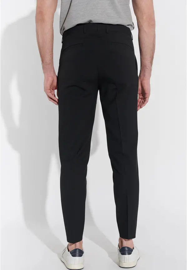 Steffen Klein Anzughose Schmal Slim Fit Knöchellang in Schwarz Vatertagsangebot