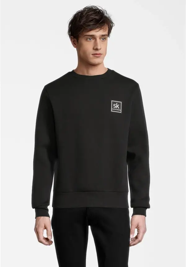 Steffen Klein Sweatshirt Logo-Badge in schwarz Heißer Verkauf