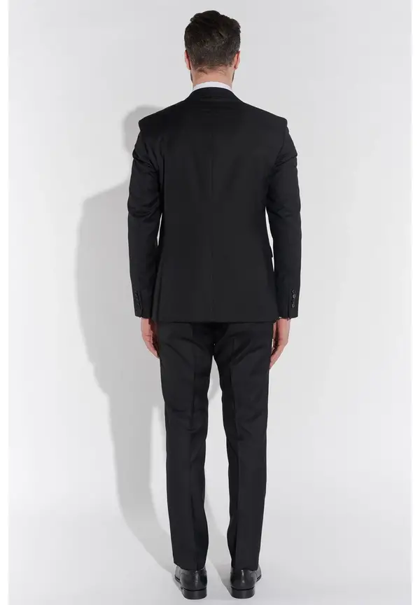 Steffen Klein Designer Anzug Slim Fit in Schwarz Letzte 3 Tage