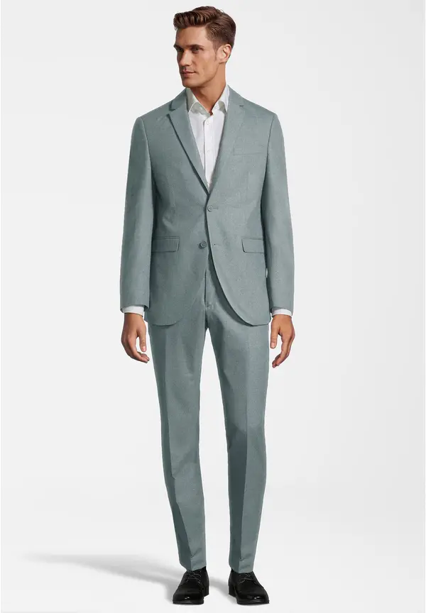 Steffen Klein Designer Anzug Slim Fit in salbei Bis zu 50% Rabatt
