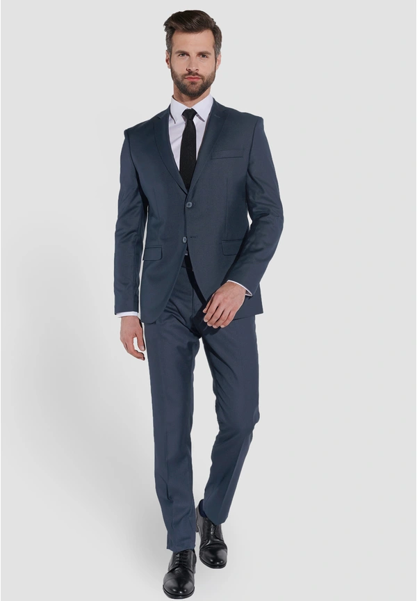 Steffen Klein Designer Anzug Slim Fit in Graublau Sonderangebot der Fabrik