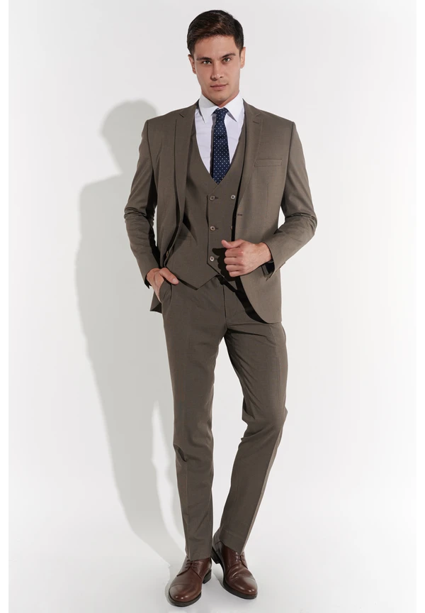 Steffen Klein Business Anzug 3-teilig in Taupe Discount Store für neue Produkte