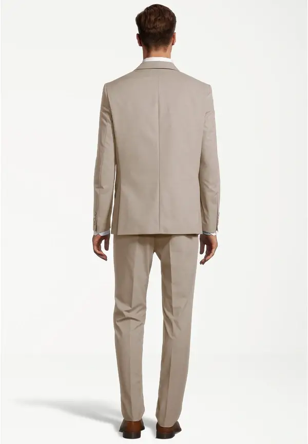 Steffen Klein Designer Anzug Slim Fit in Beige 50% Rabatt mit kostenlosem Versand