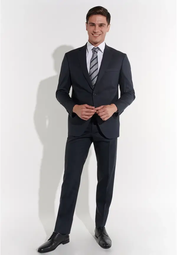Steffen Klein Anzug Regular Fit elastisch in Navy Black Friday Preise