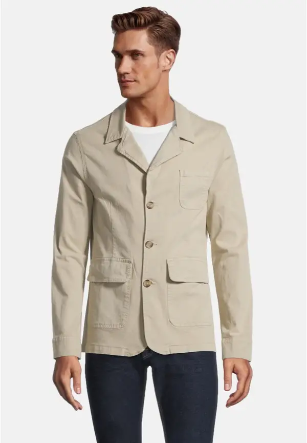 Steffen Klein Baumwoll-Sakko in beige Auslauf