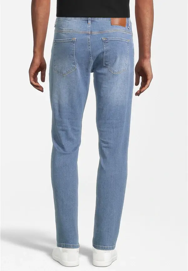 Steffen Klein Jeans Slim Fit used in Blau Snow Wash Kostenloser Versand