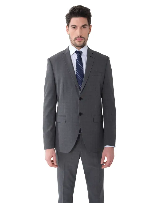 Steffen Klein Business Anzug Slim Fit 2-Teilig Kariert in grau kariert Großer Ausverkauf