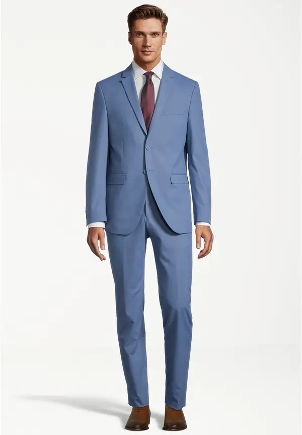 Steffen Klein Designer Anzug Slim Fit in Hellblau Flash Sale