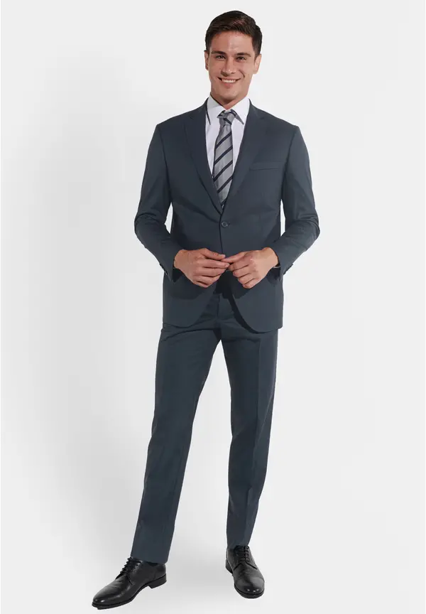 Steffen Klein Anzug Regular Fit elastisch in Grey blue Online Shopping