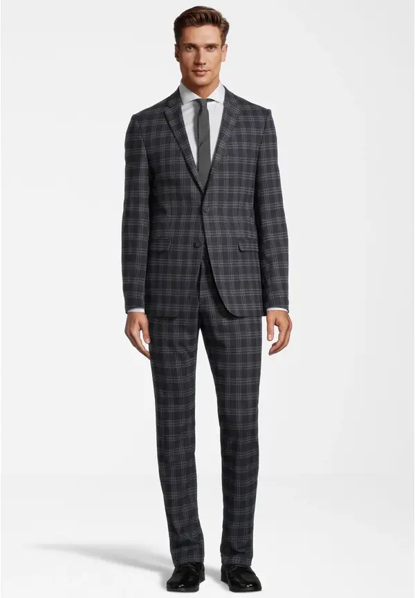 Steffen Klein Anzug Slim Fit kariert in navy checkered Exklusivangebot