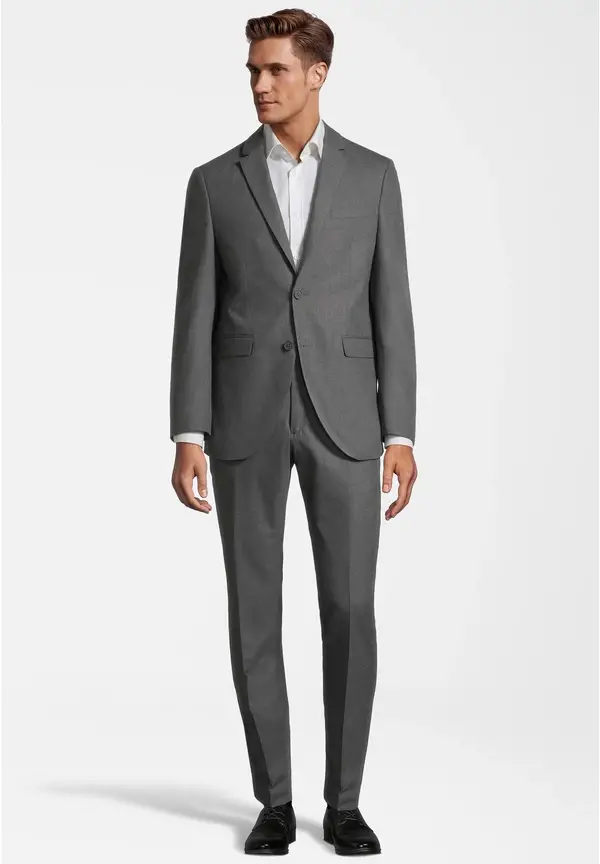Steffen Klein Anzug Slim Fit elastisch in grau melange Saisonschlussverkauf