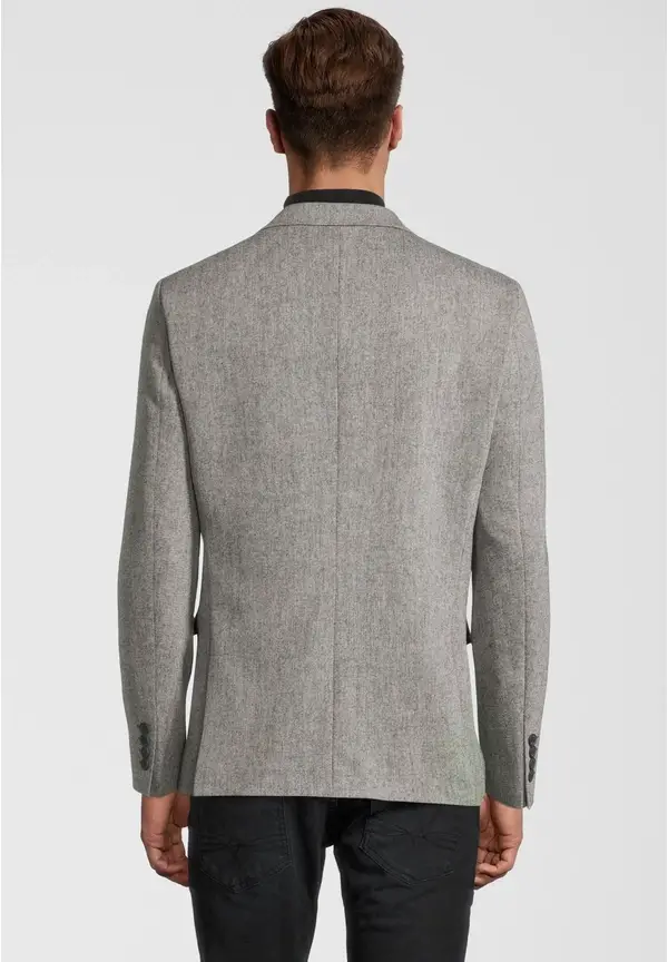 Steffen Klein Sakko Wolle Tweed in grau Heißer Verkauf