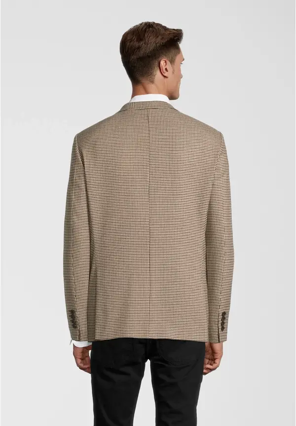 Steffen Klein Herren Sakko Hahnentritt in beige-schwarz Neueste Mode