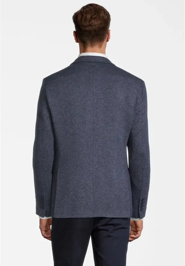 Steffen Klein Jersey Sakko Wolle Melange in blau melange Blitzangebot