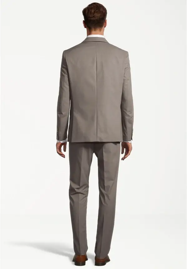 Steffen Klein Designer Anzug Slim Fit in Taupe melange Tägliche Deals